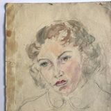 Portrait of a woman, 1950s/1960s. Watercolor and graphite on paper