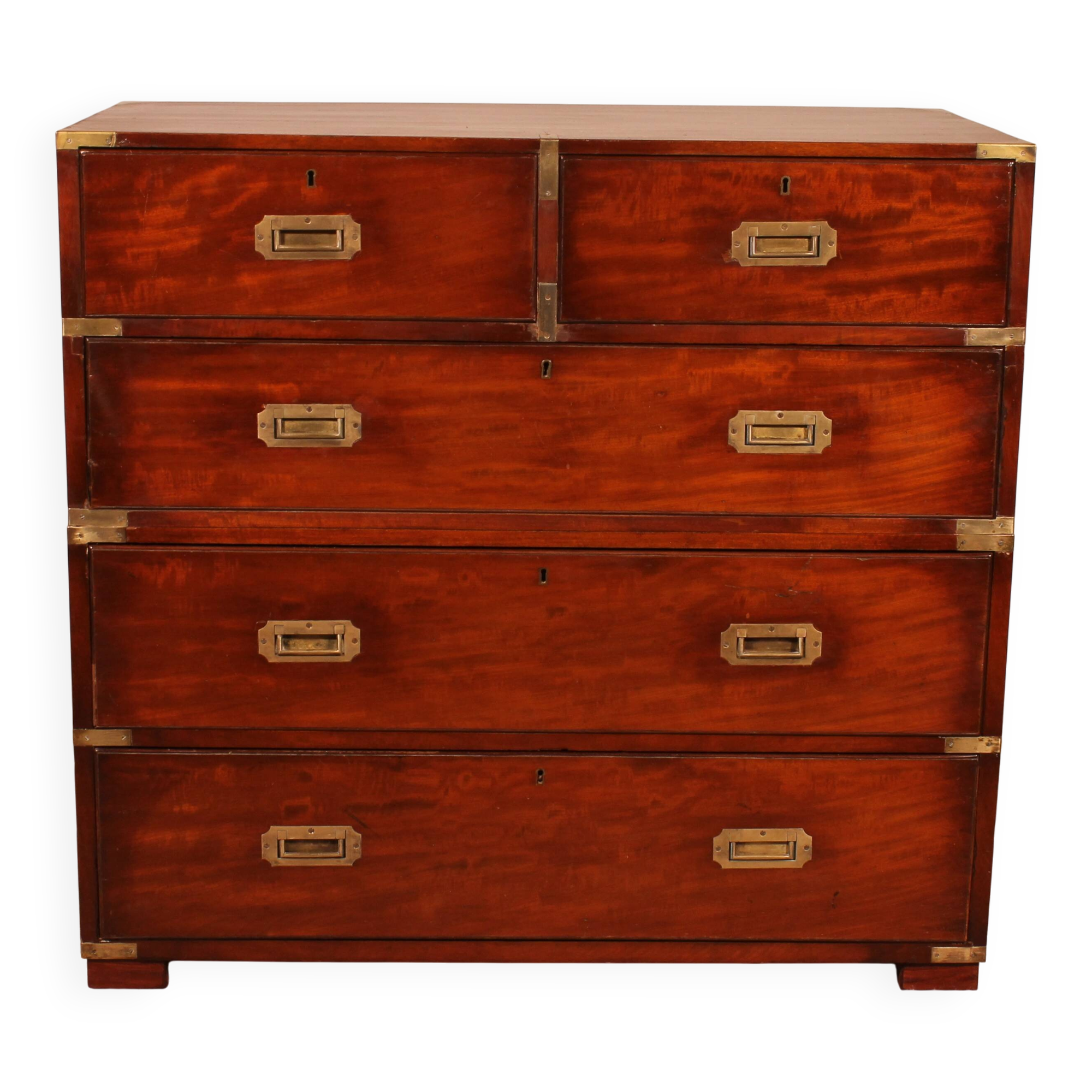 Mahogany Military or Naval Chest of Drawers - 19th Century