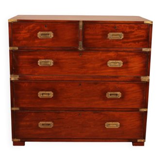 Mahogany Military or Naval Chest of Drawers - 19th Century