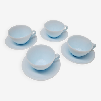 Set of 4 pale blue Duralex cups