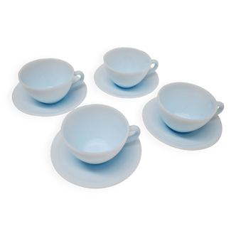 Set of 4 pale blue Duralex cups