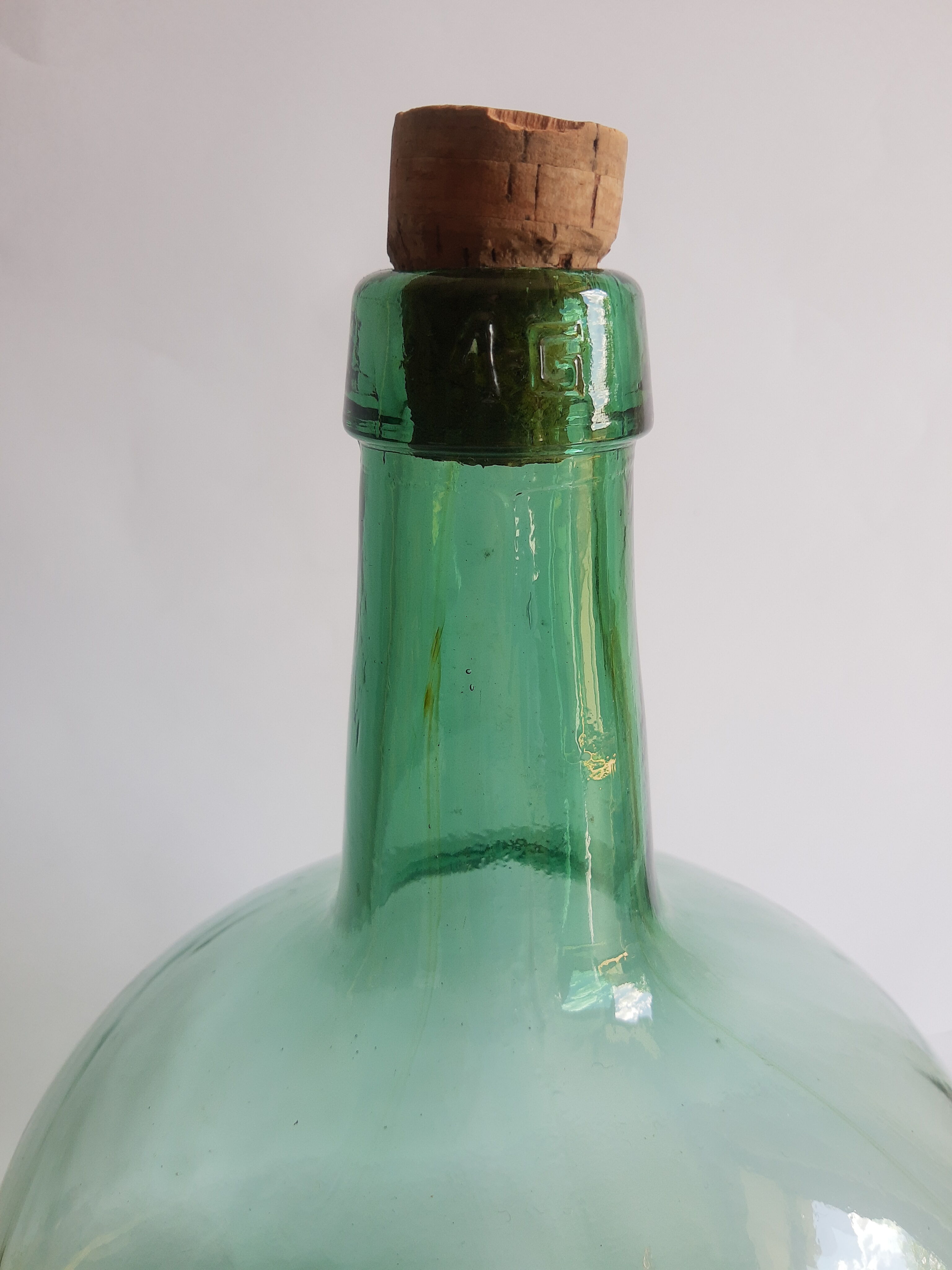 Vintage Ayelense Green Glass Demijohn