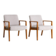 Paire de fauteuils en chêne scandinave, années 1960
