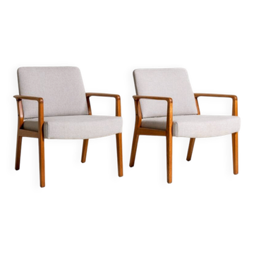 Paire de fauteuils en chêne scandinave, années 1960