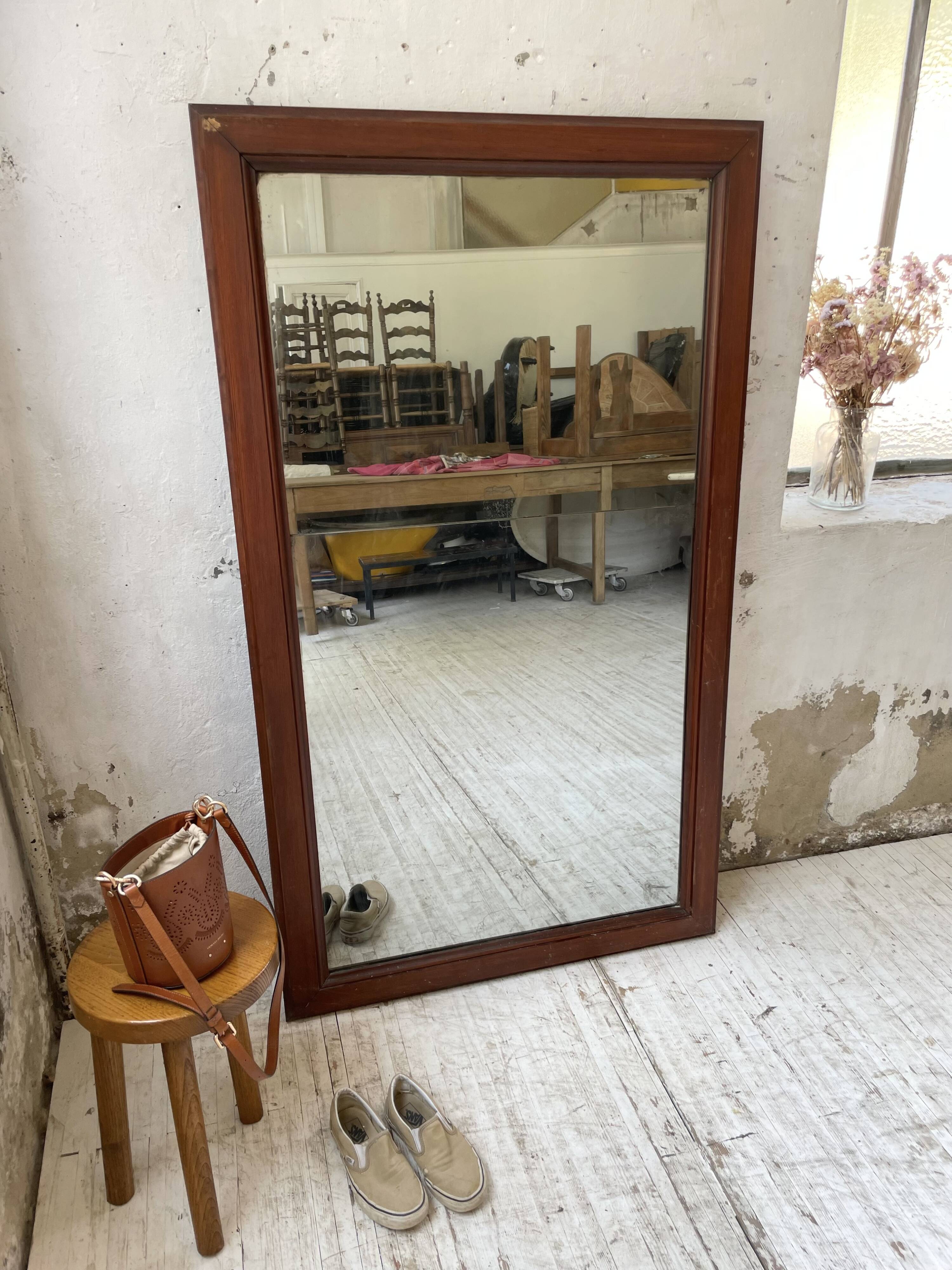 Late 19th century XL wooden mirror