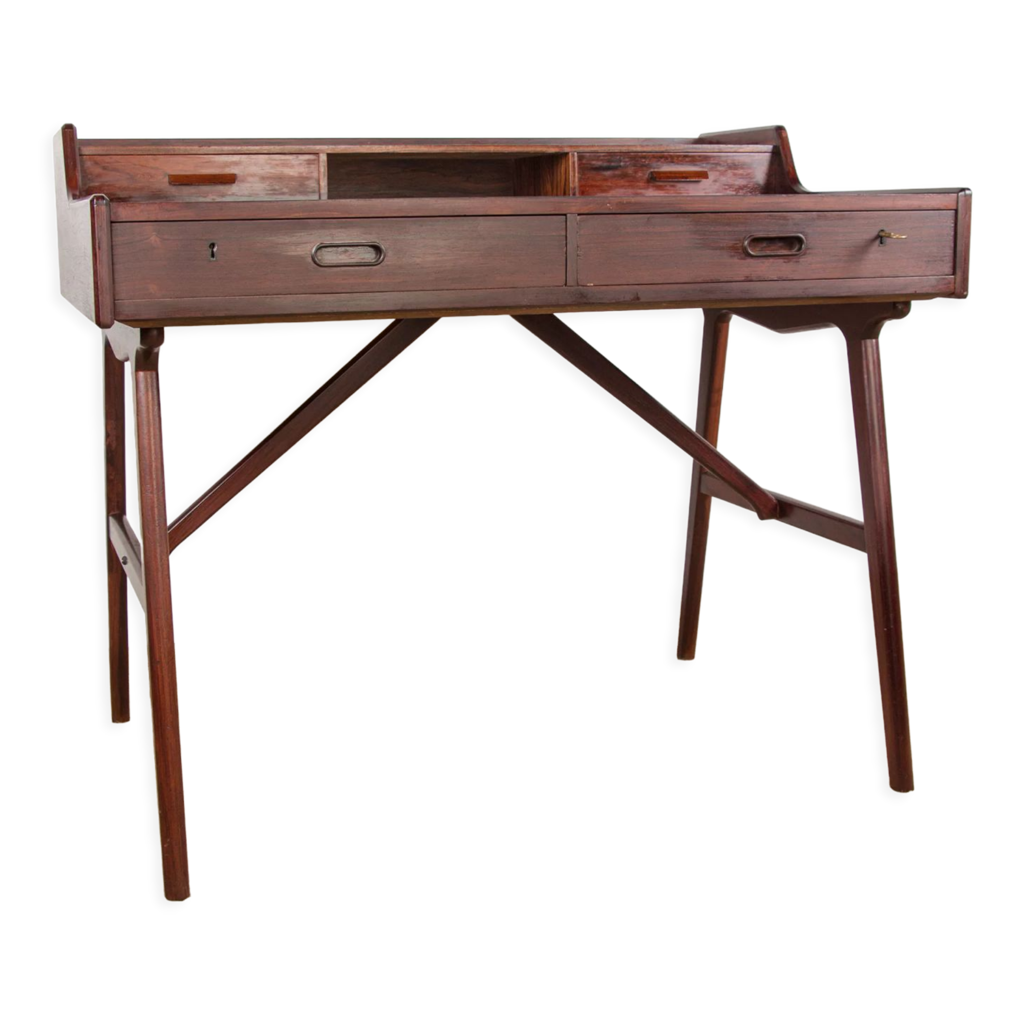 Danish rosewood desk, model 56 by Arne Wahl Iversen for Vinde Mobelfabrik 1960.