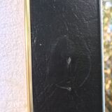 Mirror on vintage black vynil from the 60s 34x62cm