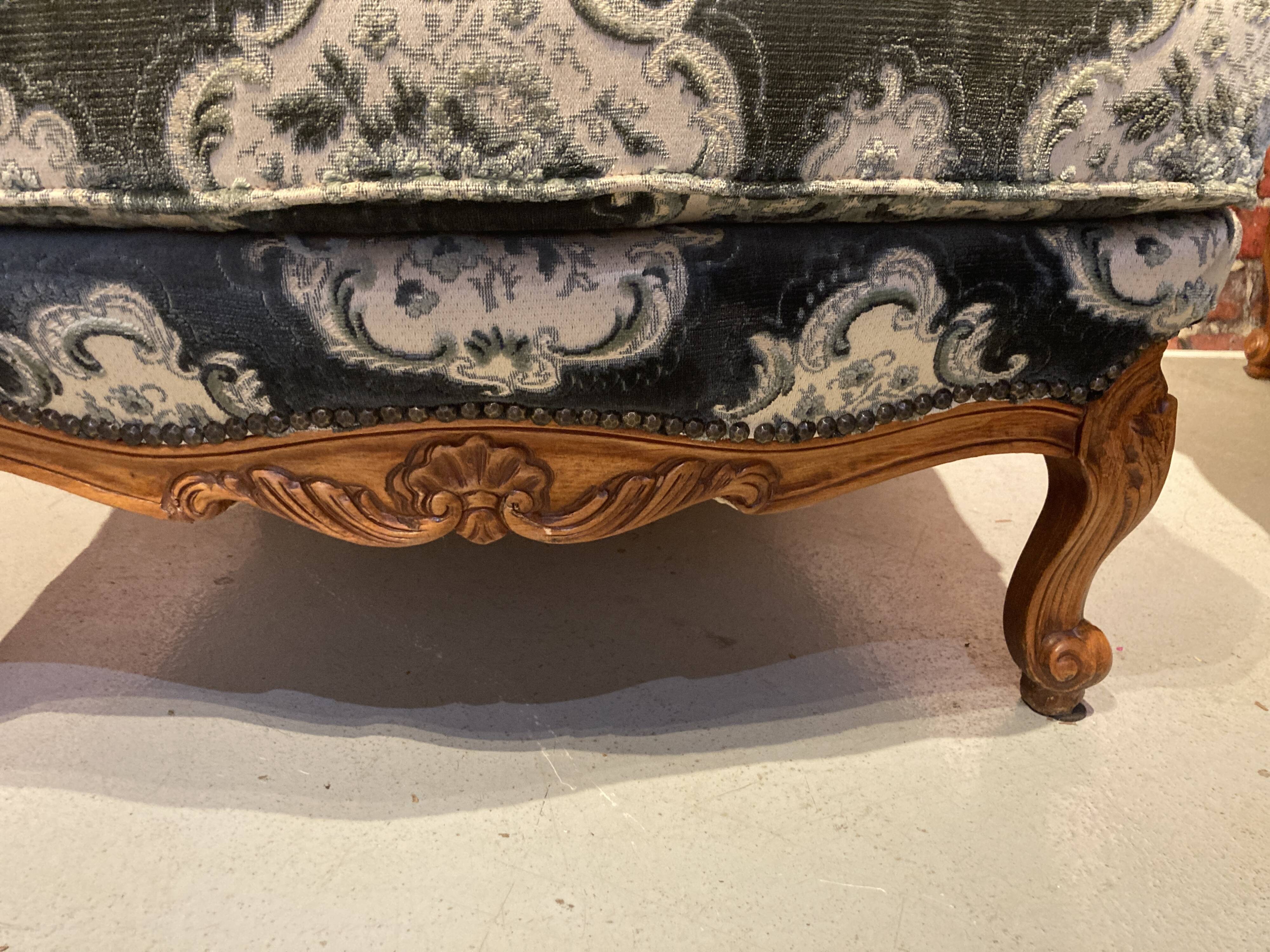 Pair of Louis XV style bergere armchairs