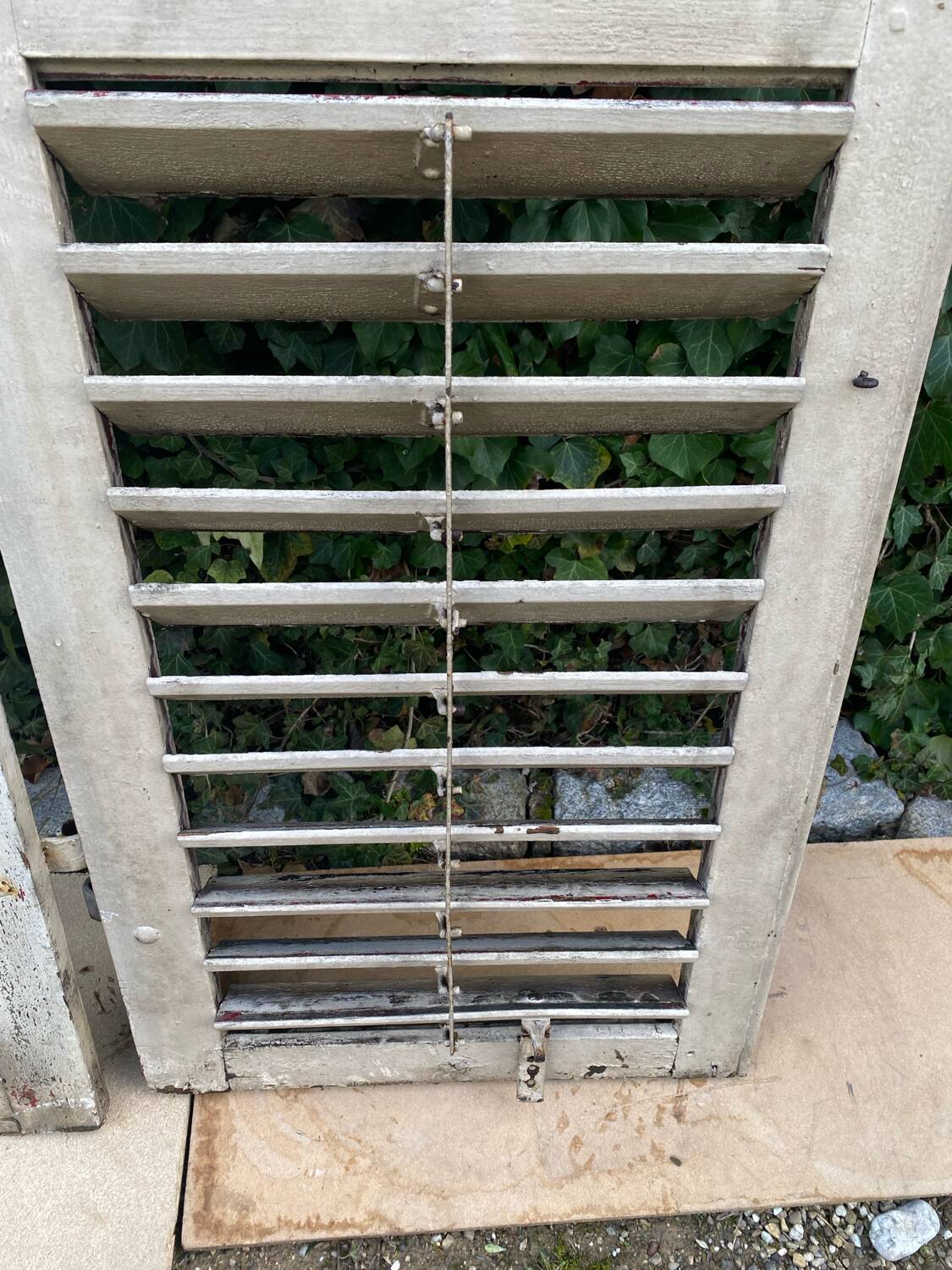 Old wooden shutter blinds