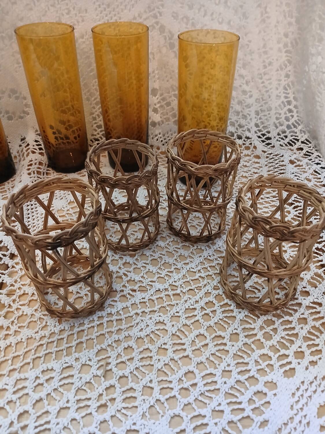 4 vintage orangeade glasses