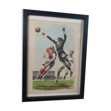 Illustration de foot années 40 sport vintage