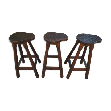 3 tabourets de bar années 60 70