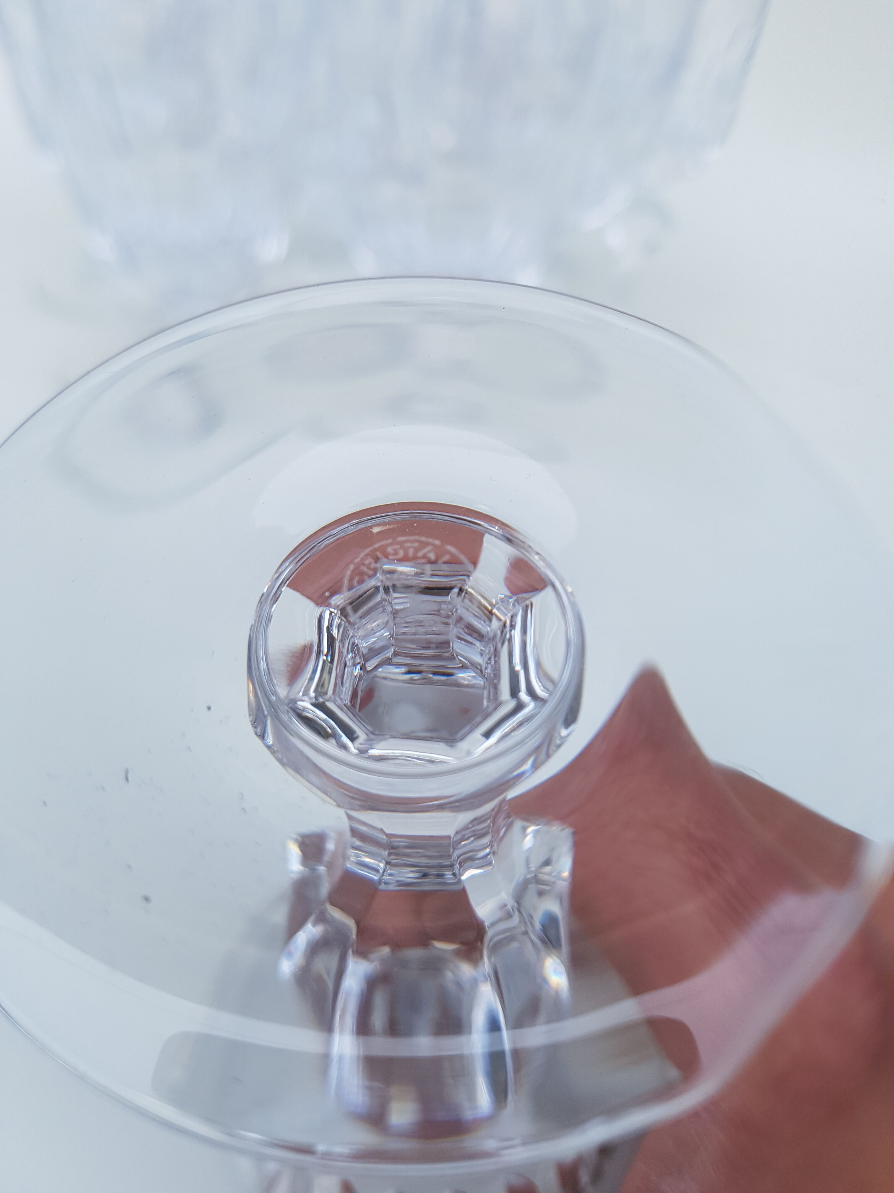10 glasses a wine in french crystal around 1970
