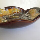 Vallauris dish, hand-made ceramic, leaf shape