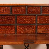 Renaissance Bargueno in Walnut and Fruitwood Marquetry - 16th Century