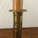 2 old brass candlestick lamp bases