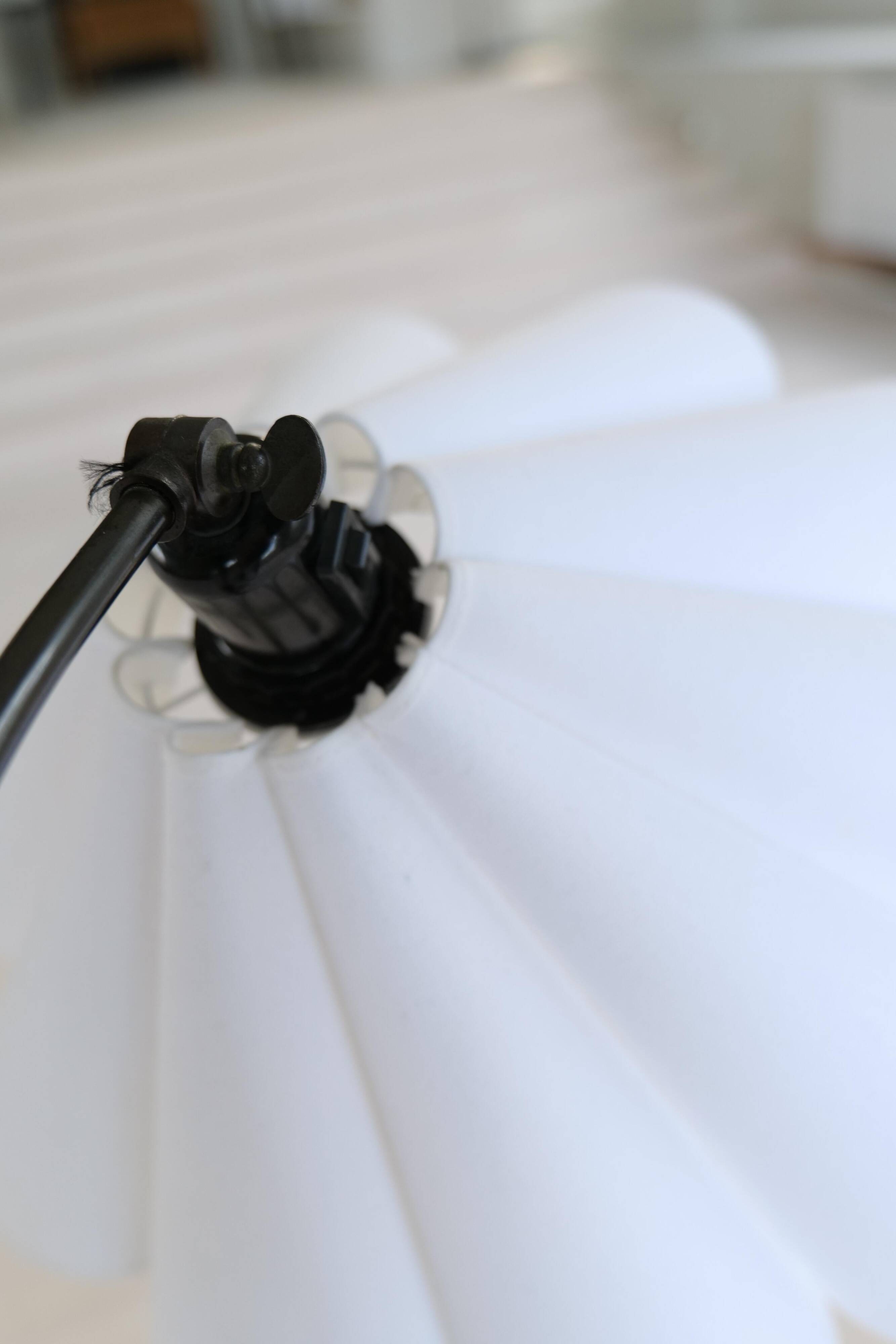 Organic whirlwind floor lamp in stained birch, Sweden, 1940s.