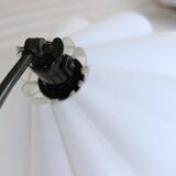 Organic whirlwind floor lamp in stained birch, Sweden, 1940s.