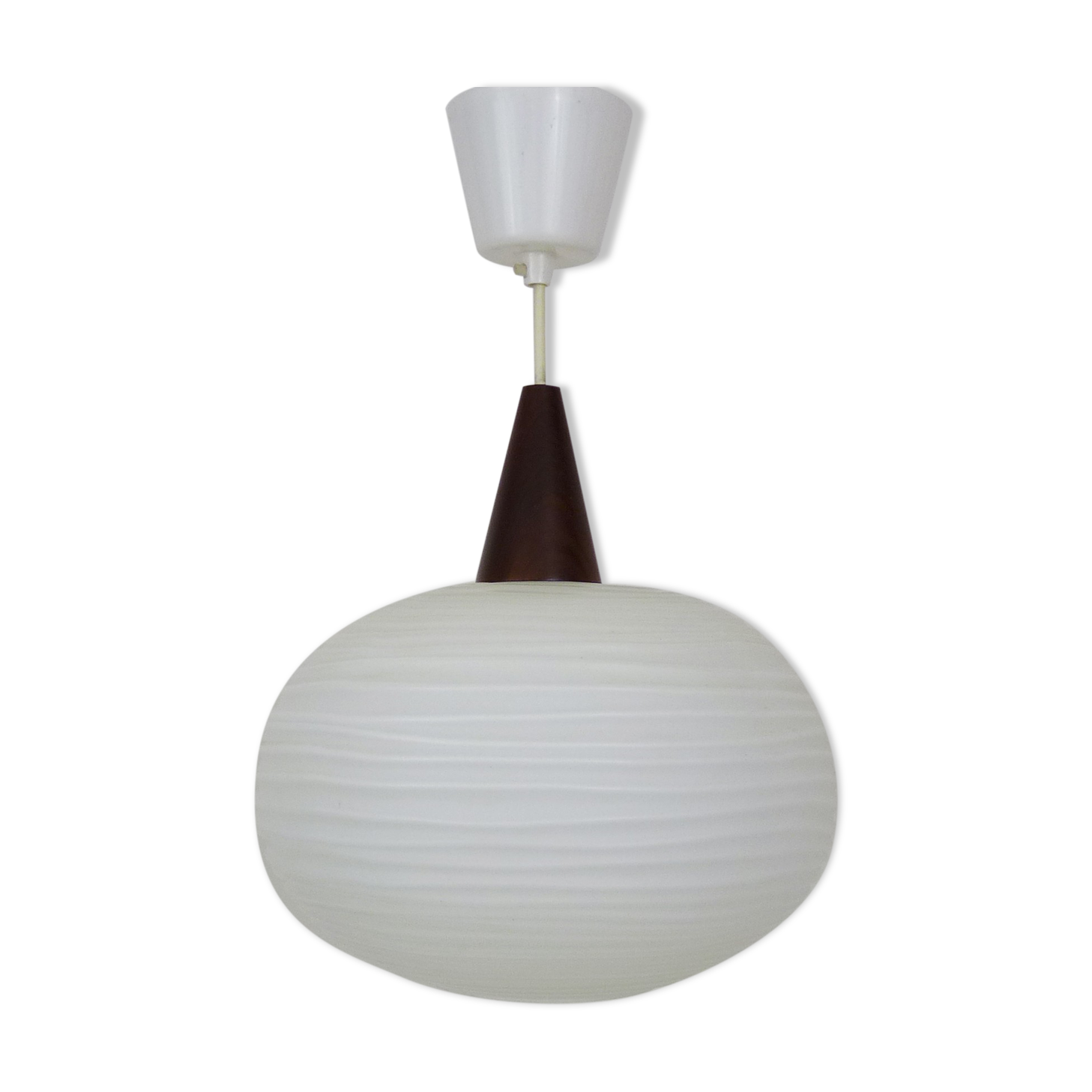 Scandinavian suspension teak and opaline, 1960 Denmark