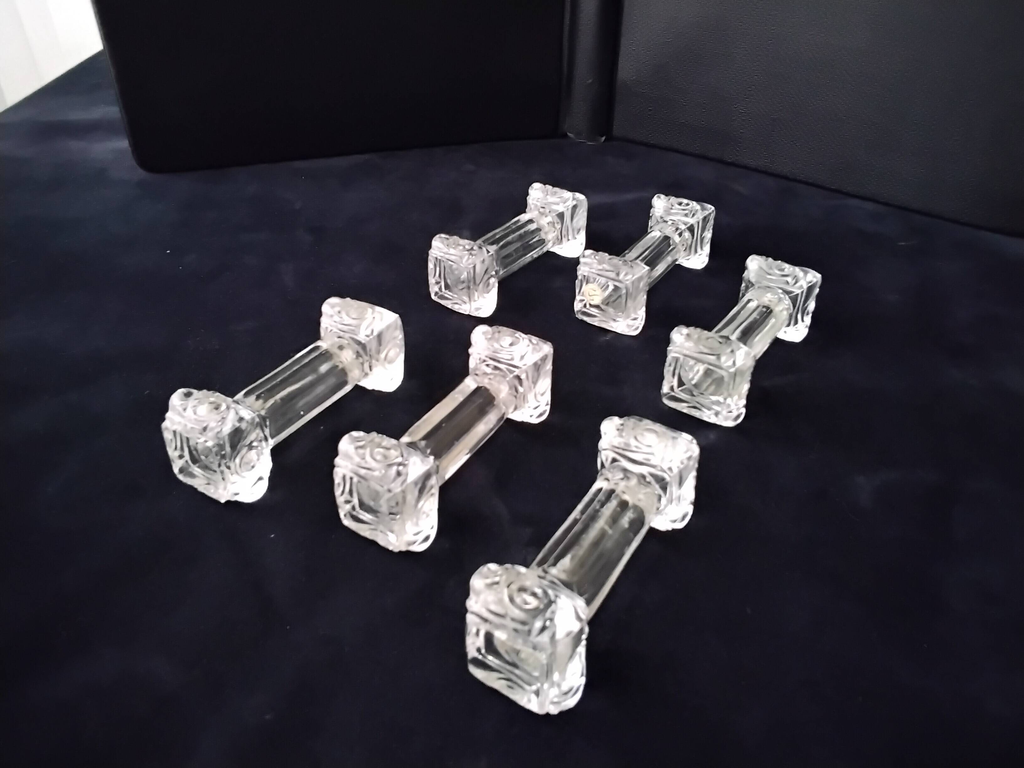 6 Baccarat crystal knife holders