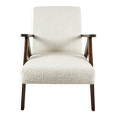 Fauteuil Boucle modèle B-310 blanc ivoire vintage, années 1970