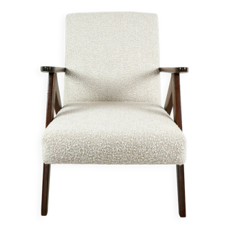 Vintage Ivory white Boucle Model B-310 Armchair, 1970s
