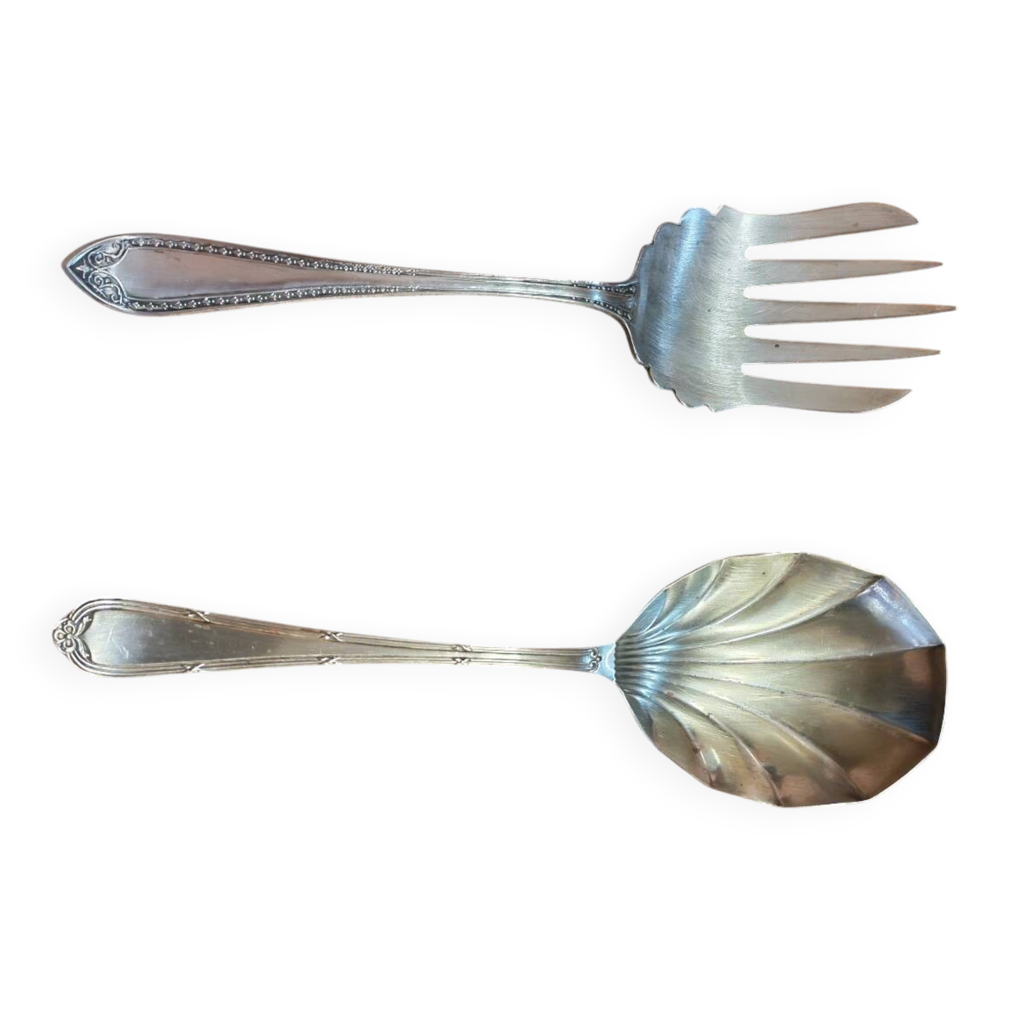 Silver-plated salad service