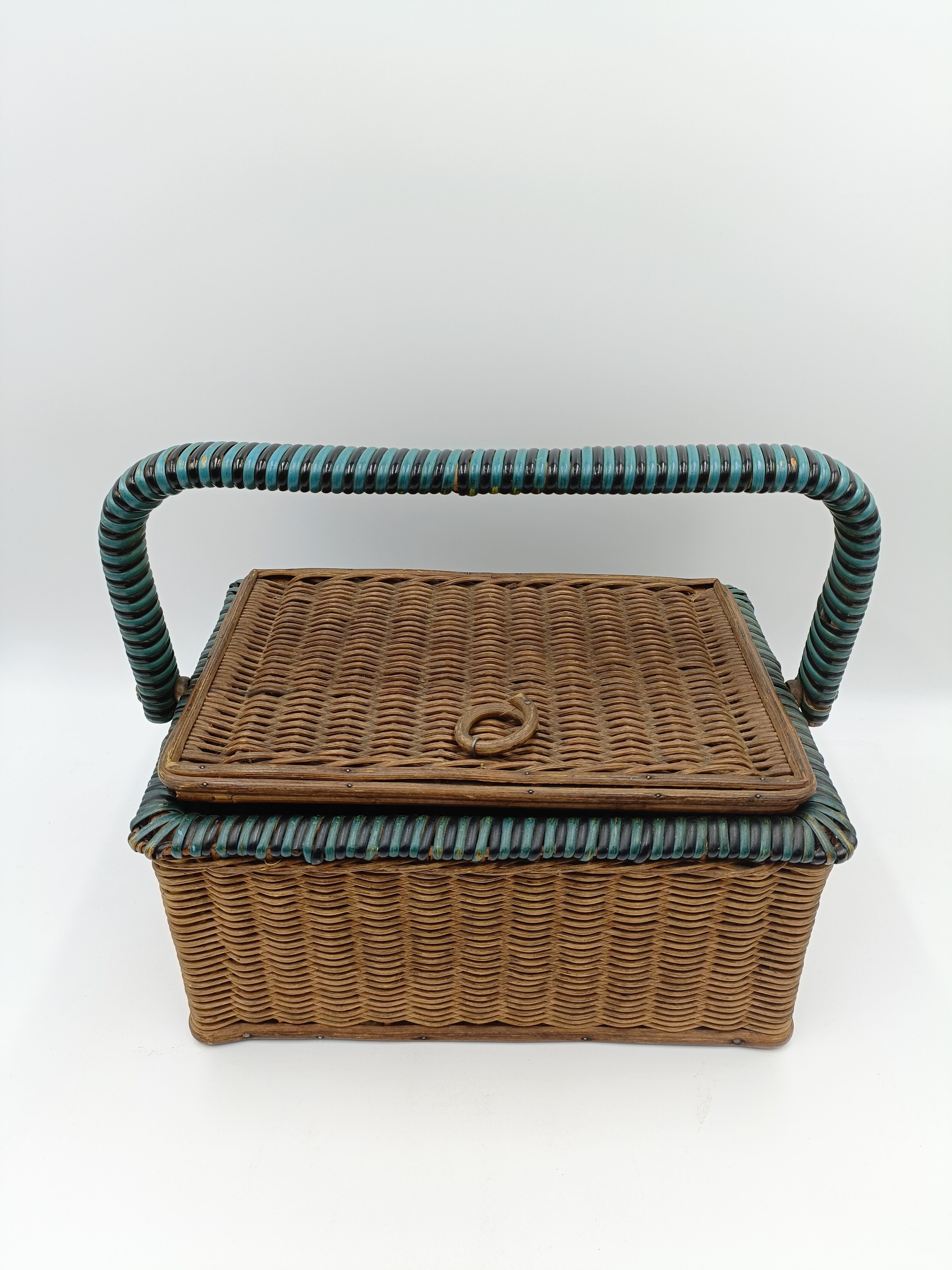 Wicker sewing basket