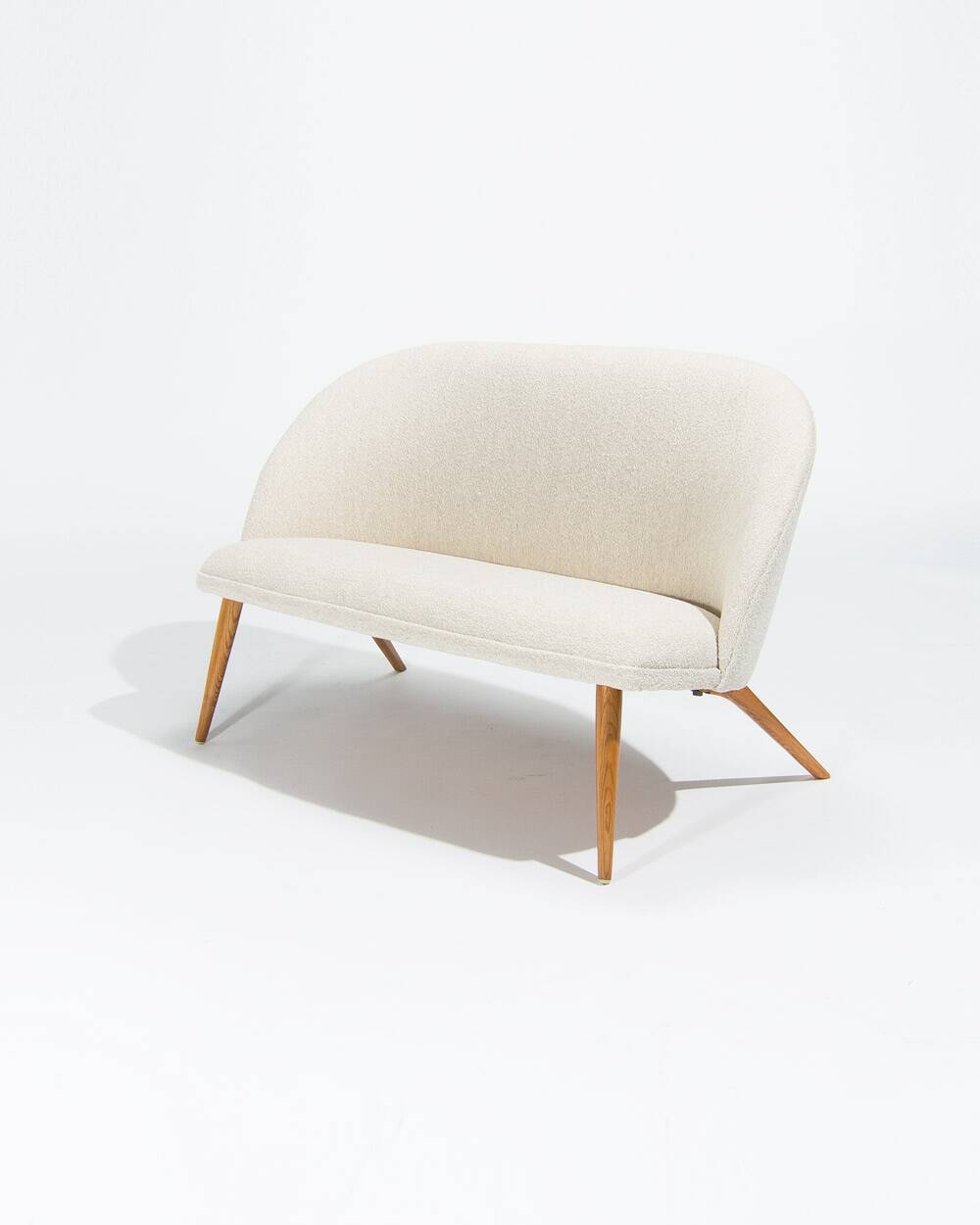 1940’s Swedish Mid-Century Sofa in Cream Bouclé