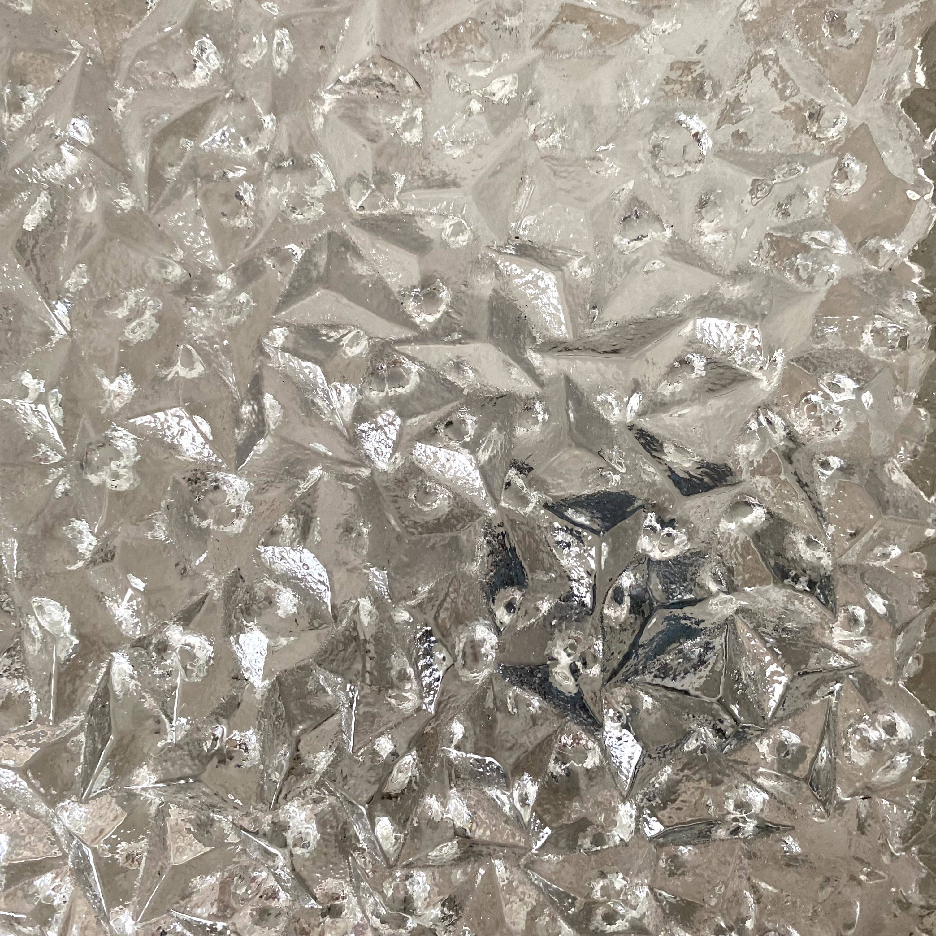 Plafonniers carrés en verre holophane, années 1960-1970