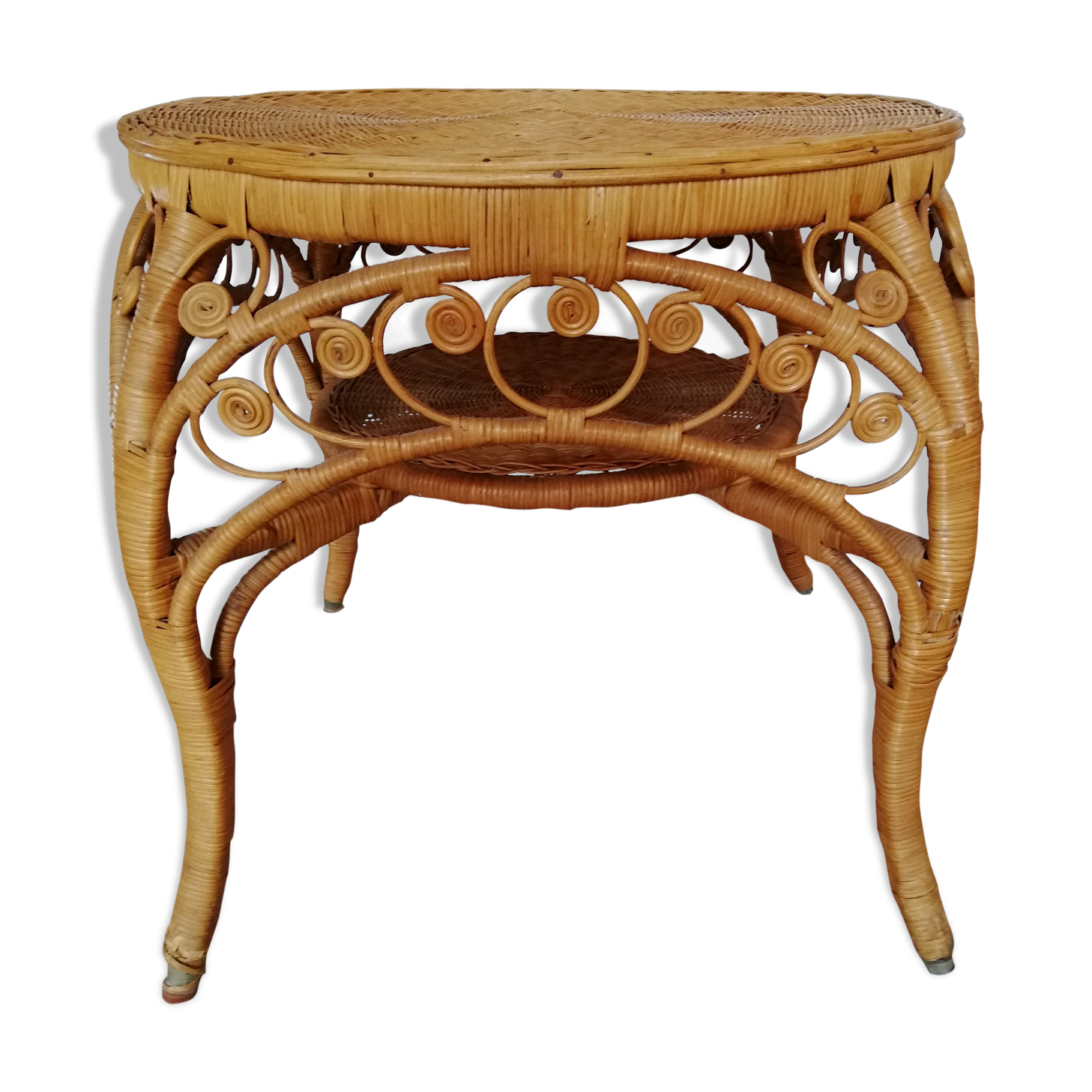 Coffee table Peacock rattan