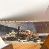 Oil on canvas still life 60s vintage