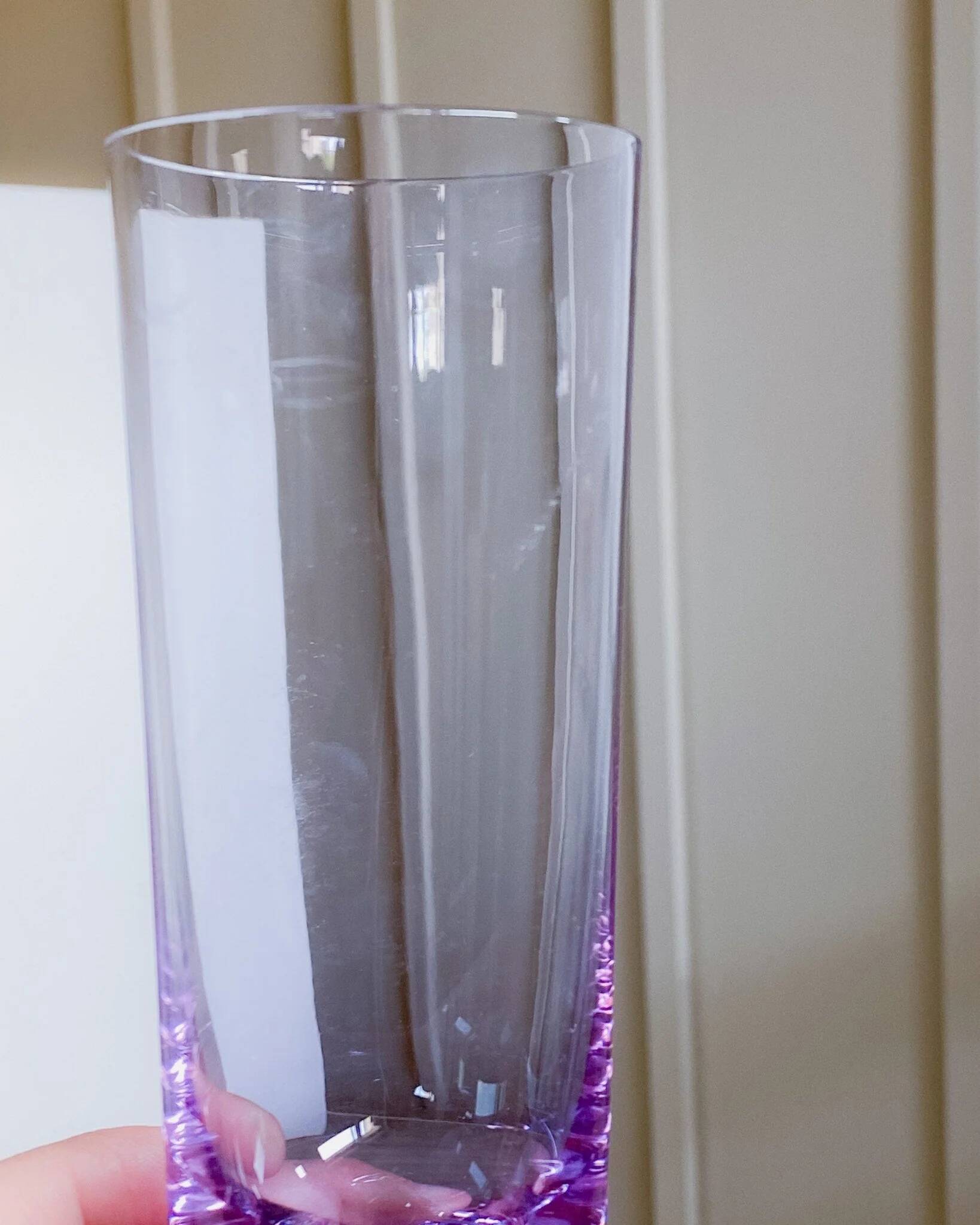 Set of 6 Vintage Alexandrite Purple Crystal Drinking Glasses - Murano Glass, 1970s Italy, Heavy Base