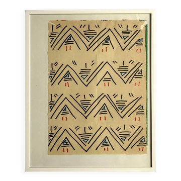 Elie dayan, untitled (abstract composition 6). felt pen on paper