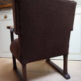 Mid-Century Brutalist Wing Armchair in the manner of Charles Dudouyt, 1950s