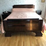 Art Deco bedroom set in walnut burl and marble