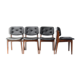Série de 4 chaises scandinaves en skaï
