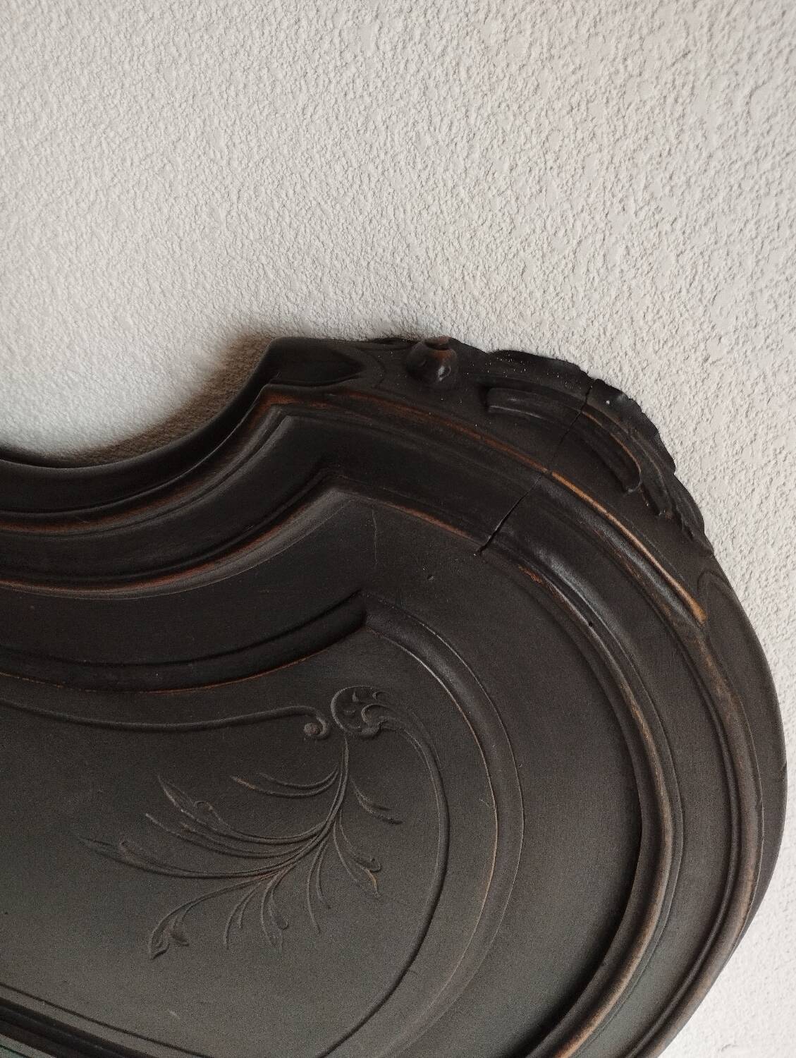 Rocaille Louis XV style headboard, black patina