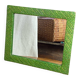 Rectangular wicker mirror
