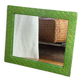 Rectangular wicker mirror