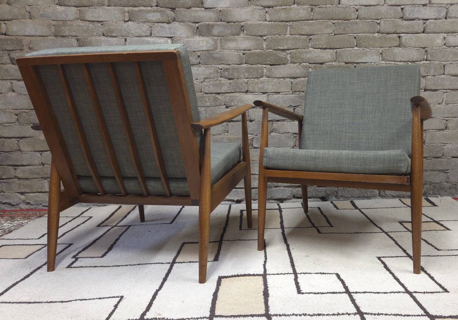 Paire de fauteuils scandinave en teck 1960