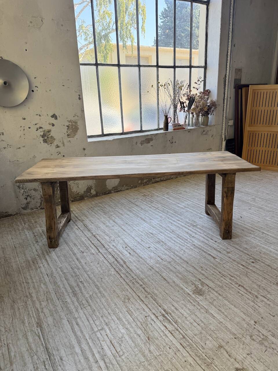 1950s pine farmhouse table 220cm