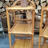 Chevets table de nuit en rotin vintage