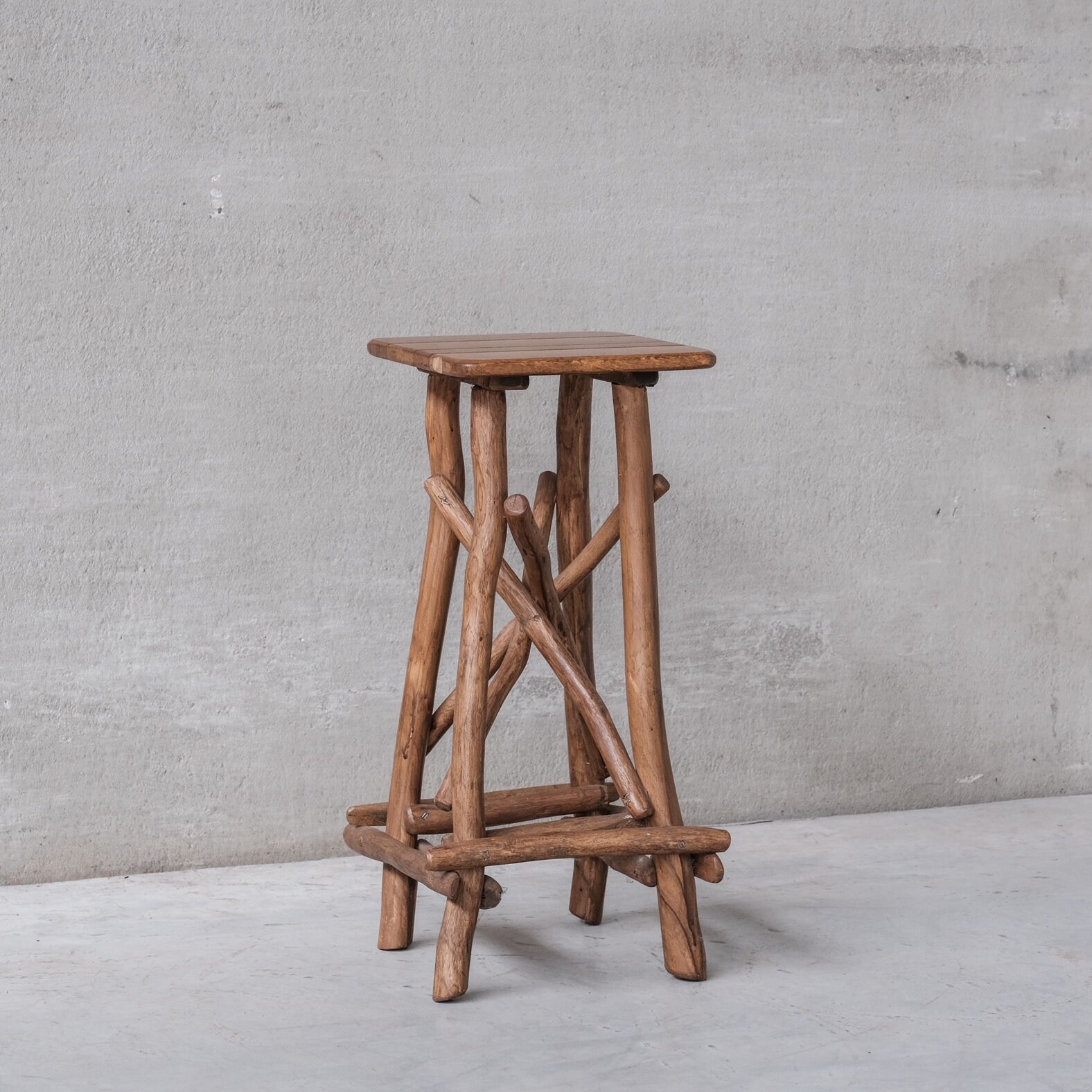 Wooden Mid-Century Bar Stool or Sculpture Pedestal (6 Available)