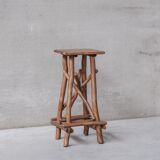 Wooden Mid-Century Bar Stool or Sculpture Pedestal (6 Available)