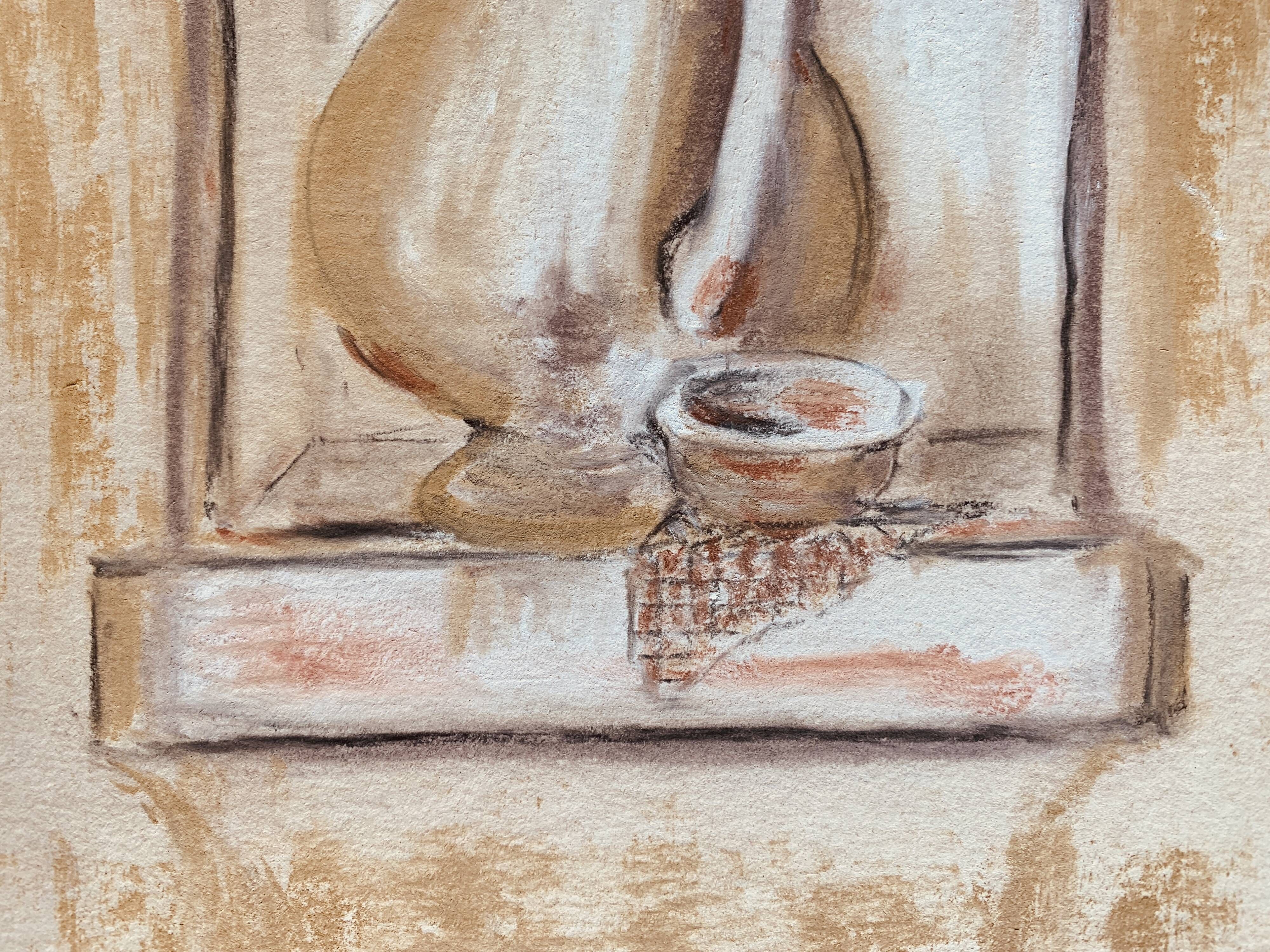 Signed still life painting in Provence "alcove with the jug"