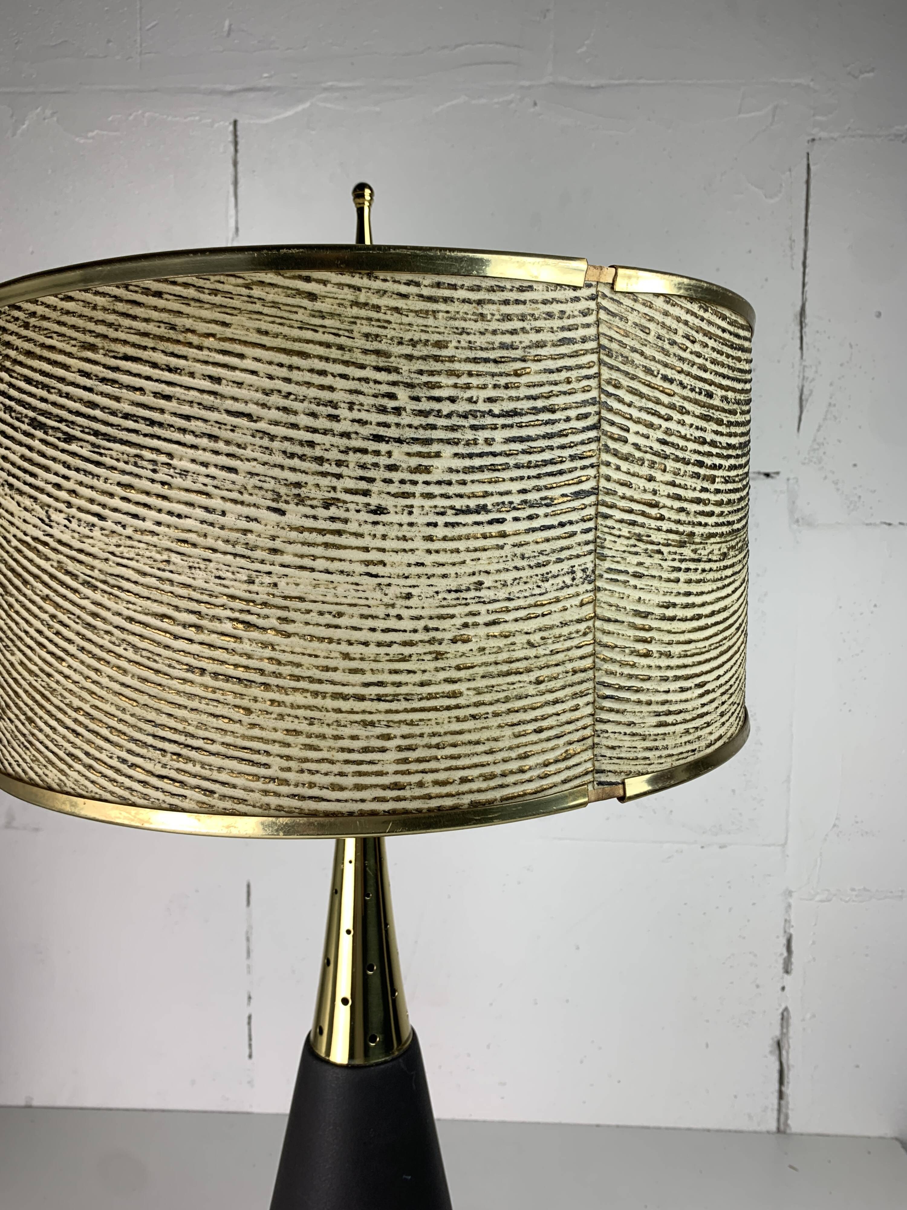 Large midcentury sputnik Stilnovo style brass table lamp, US 1950s
