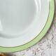 6 Assiettes plates vintage Française Orchies "VILLARS" 1950 blanche verte dorée
