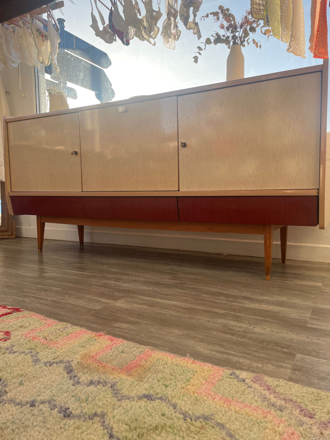 Vintage sideboard 60s beige