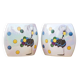 Paire de vase plat céramique irisé avec motif fille avec ballons polychrome, vase art déco, déco